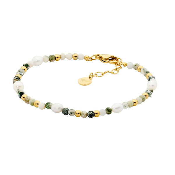 Ellani Tree agate beads with freshwater pearls