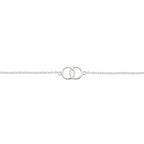 Sterling Silver Yellow Gold Plate Fine 2 rings Bracelet- 3 Colours