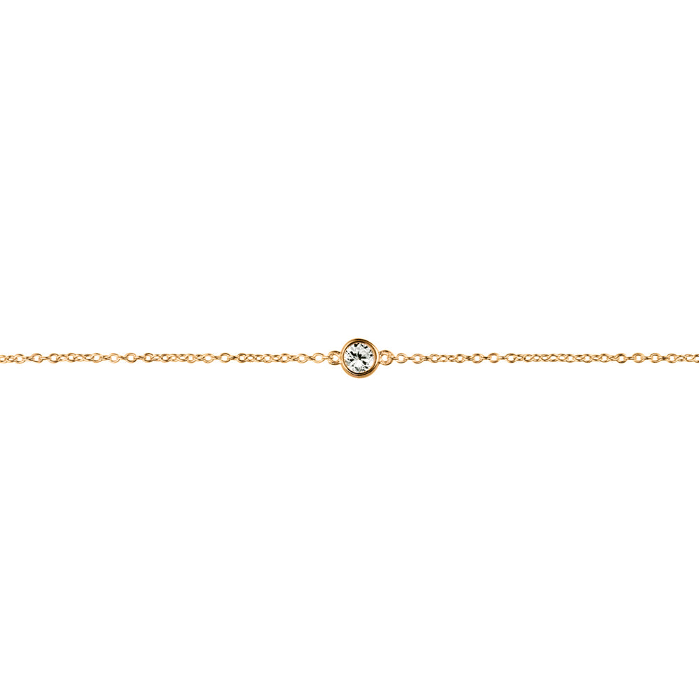 Sterling silver bracelet with bezel set CZ