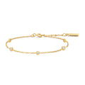 Yellow Gold Bezel Set Cubic Zirconia Alternating Bracelet