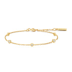 Yellow Gold Bezel Set Cubic Zirconia Alternating Bracelet