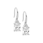 Sterling Silver Plated Cubic Zirconia Drop Earring