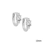 Sterling Silver 13mm Hoop CZ Earrings