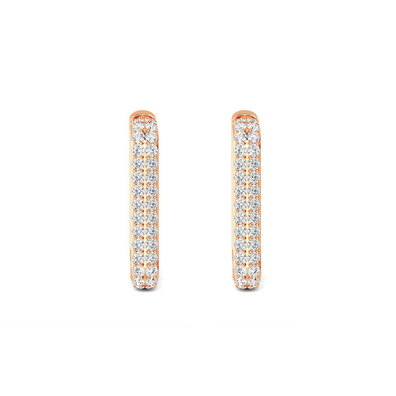 Square Diamond Hoop Earrings - 2 Colours