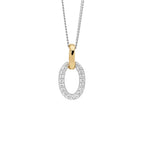 Oval Cubic Zirconia Pendant with Coloured Bale - 3 Colours