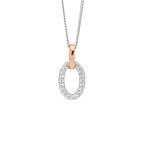 Oval Cubic Zirconia Pendant with Coloured Bale - 3 Colours