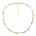 Ellani Tree agate beads with freshwater pearls Necklace