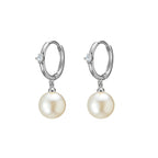 Sterling Silver Yellow Gold-Plated Huggie earrings with a CZ and FWP Drop