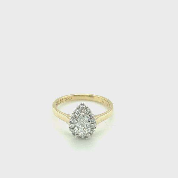 Pear Cut Diamond Halo Ring