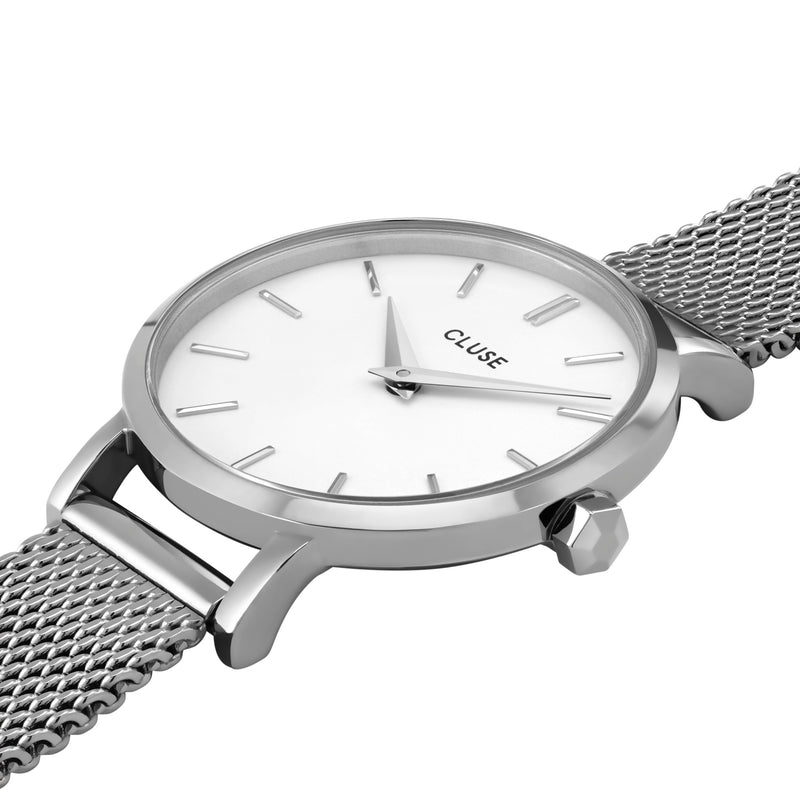 Cluse Boho Chic Petite Mesh Watch - Silver Stainless Steel 