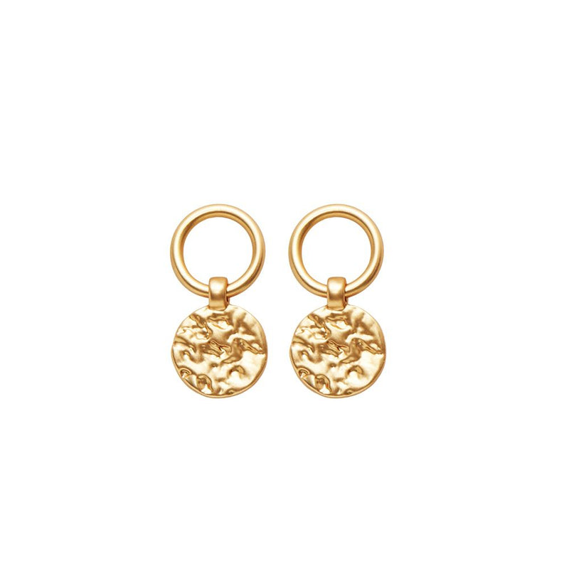 Yellow Gold Ion Plated Circle Drop Earrings