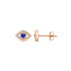 Silver CZ Evil Eye Earrings- 3 Colours