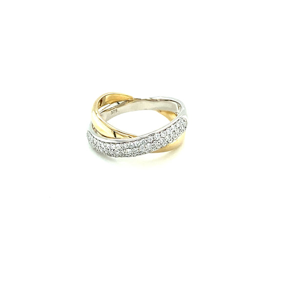 Cross Over 61 Diamond Dress Ring