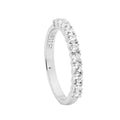 Sterling Silver  Plate Claw Set Cubic Zirconia Ring