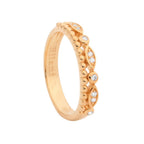 Sterling Silver and 18ct Rose Gold Plate Double Row Bubble Band and Cubic Zirconia Set Ring