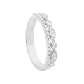 Sterling Silver Double Row Bubble Band and Cubic Zirconia Set Ring