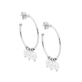 Stainless Steel Pearl Tassel Hoop Earrings -3 Colours