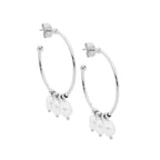 Stainless Steel Pearl Tassel Hoop Earrings -3 Colours