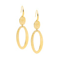 Stainless Steel Yellow IP Plate Hammered Set Abstract Drop Earrings