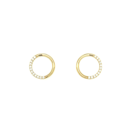 9ct Yellow Gold CZ Open Circle Studs-3 Colours