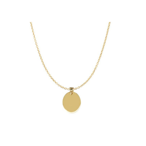 9ct Yellow Gold Oval Disc Pendant - 2 Colours