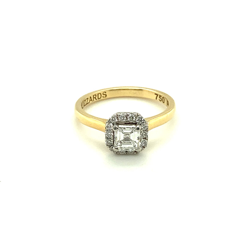 Asscher Diamond Halo Ring
