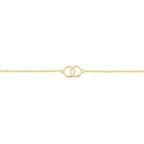 Sterling Silver Yellow Gold Plate Fine 2 rings Bracelet- 3 Colours