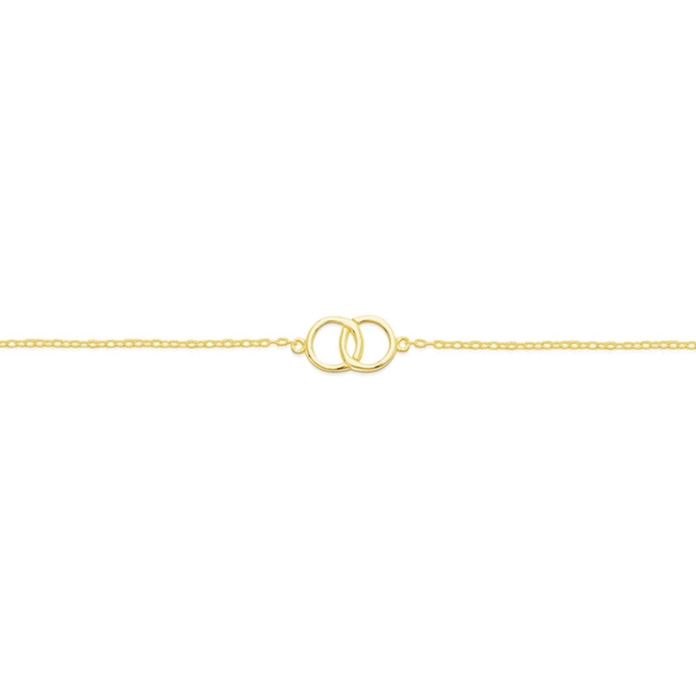 Sterling Silver Yellow Gold Plate Fine 2 rings Bracelet- 3 Colours
