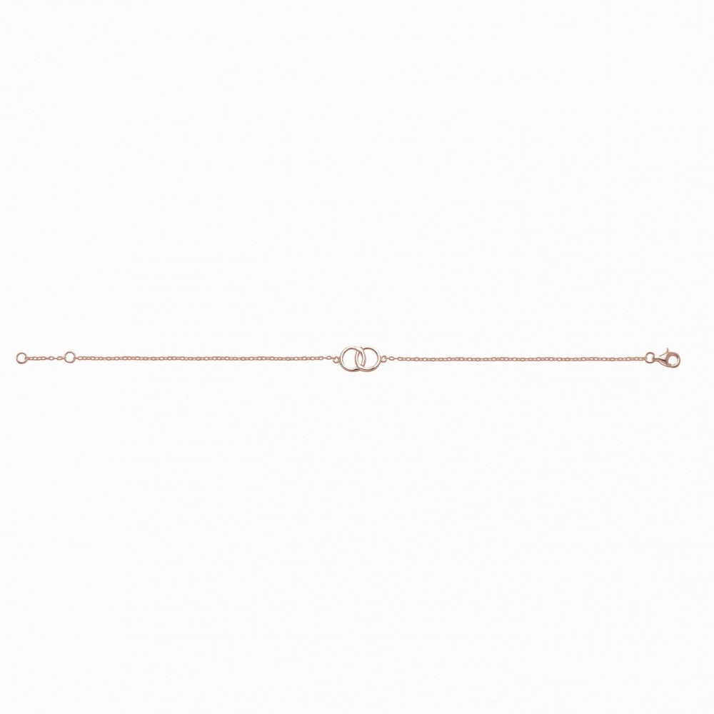 Sterling Silver Yellow Gold Plate Fine 2 rings Bracelet- 3 Colours