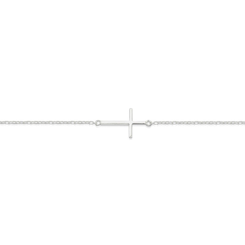 Sterling Silver Fine Cross Bracelet- 3 Colours