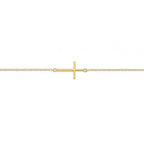 Sterling Silver Fine Cross Bracelet- 3 Colours