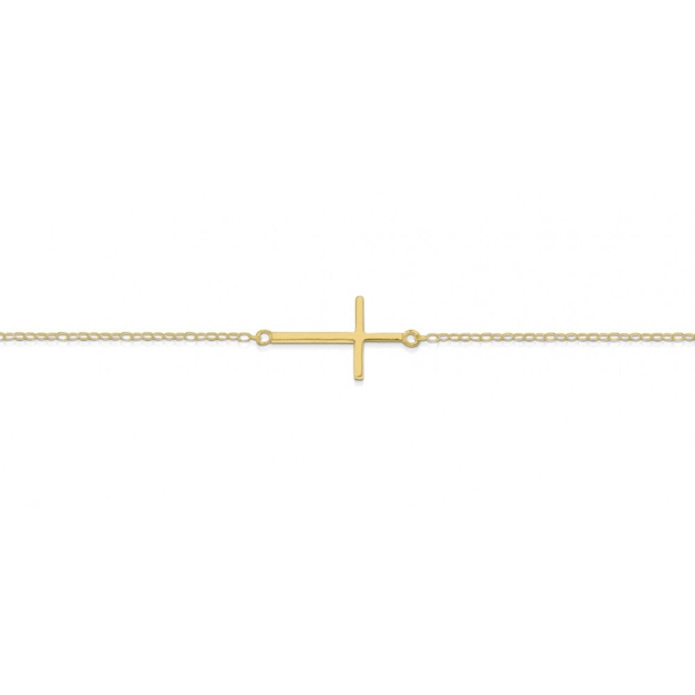 Sterling Silver Fine Cross Bracelet- 3 Colours