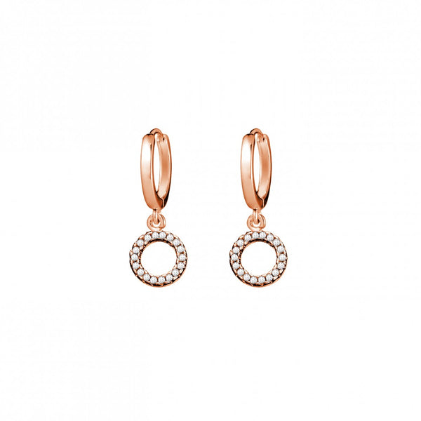 Sterling Silver Cubic Zirconia Open Circle Earrings-3 Colours