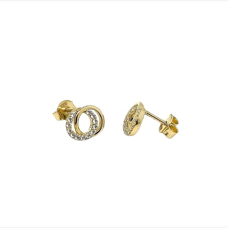 9ct Yellow Gold Double Circle Earrings