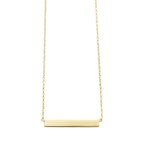 Sterling Silver Rose Gold Plate Bar Necklace-3 Colours