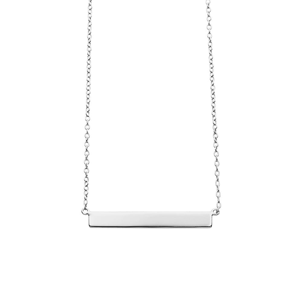 Sterling Silver Rose Gold Plate Bar Necklace-3 Colours