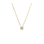 Sterling Silver Rose Gold Plated Necklace with bezel set CZ pendant- 3 Colours