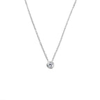 Sterling Silver Rose Gold Plated Necklace with bezel set CZ pendant- 3 Colours