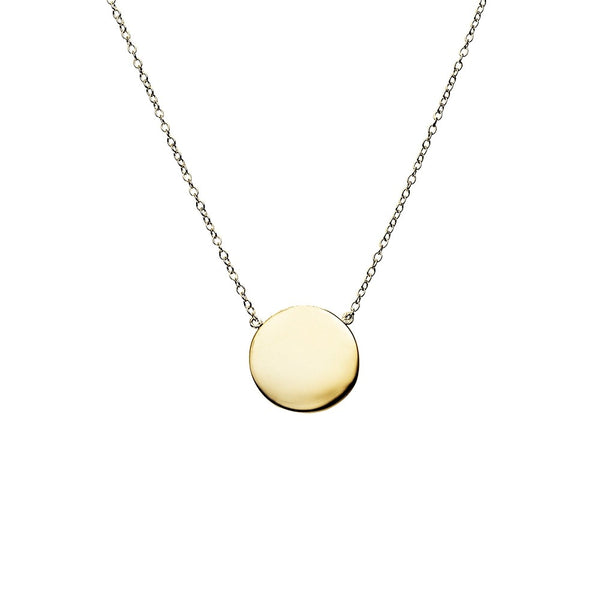 Sterling Silver Circle  Disc Necklace- 3 Colours