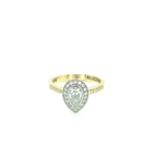 Pear Cut Diamond Halo Ring, Bezel Setting