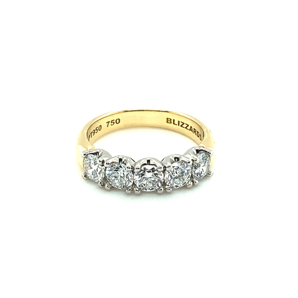 U Shape 5 Stone Diamond Ring