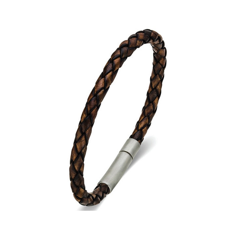 Gents Brown Leather Bracelet